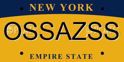 OSSAZSS New York License Plate