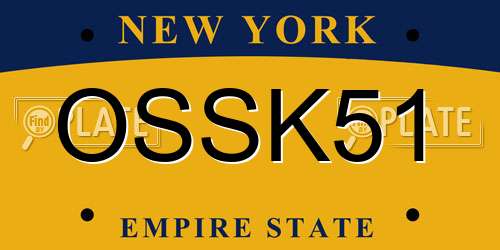 OSSK51 New York License Plate