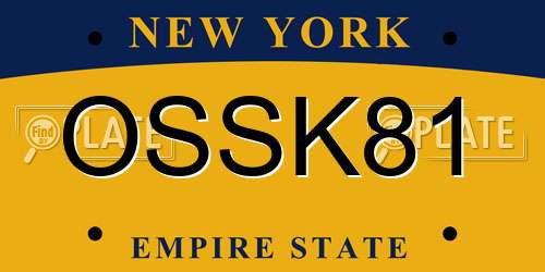 OSSK81 New York License Plate