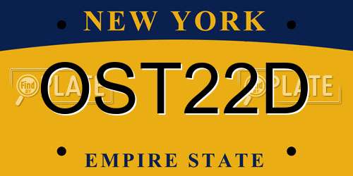 OST22D New York License Plate