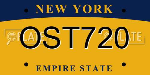 OST720 New York License Plate