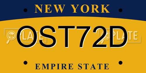 OST72D New York License Plate