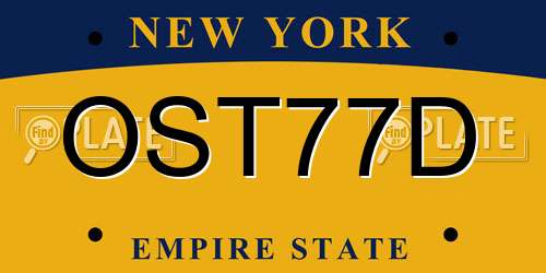 OST77D New York License Plate