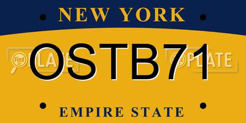 OSTB71 New York License Plate