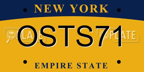 OSTS71 New York License Plate