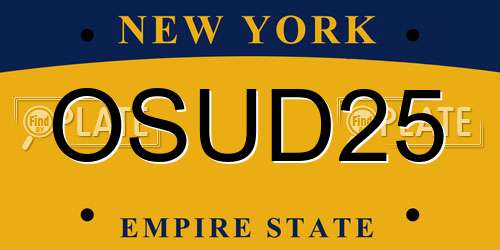 OSUD25 New York License Plate