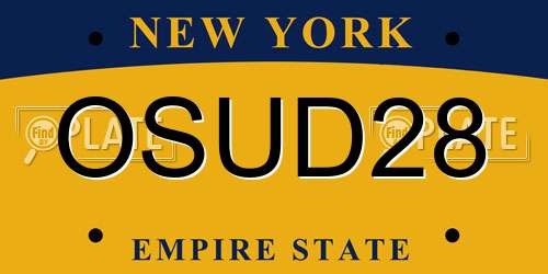 OSUD28 New York License Plate
