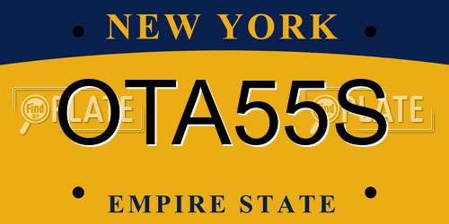 OTA55S New York License Plate
