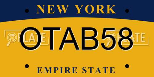 OTAB58 New York License Plate