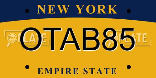 OTAB85 New York License Plate