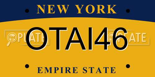 OTAI46 New York License Plate