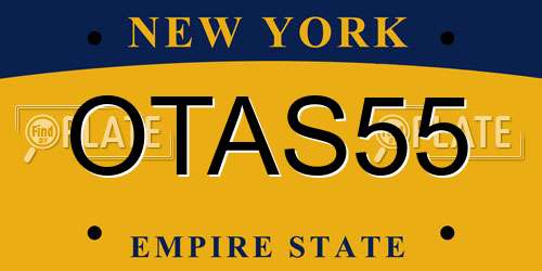 OTAS55 New York License Plate