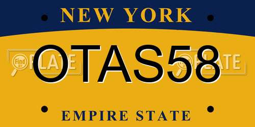 OTAS58 New York License Plate