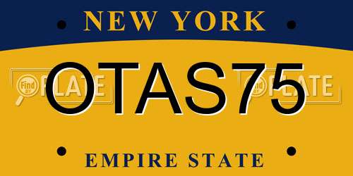OTAS75 New York License Plate