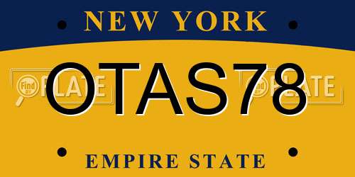 OTAS78 New York License Plate