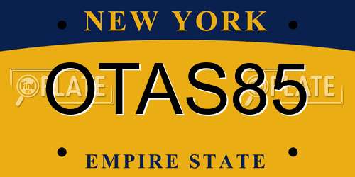 OTAS85 New York License Plate