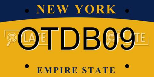 OTDB09 New York License Plate