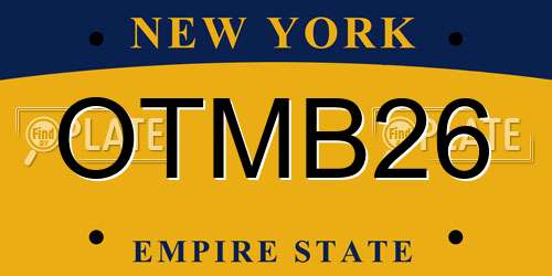 OTMB26 New York License Plate