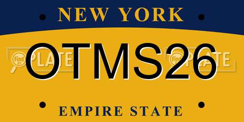 OTMS26 New York License Plate