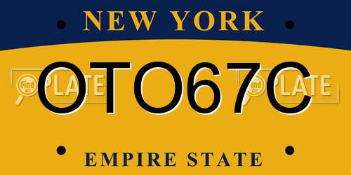 OTO67C New York License Plate