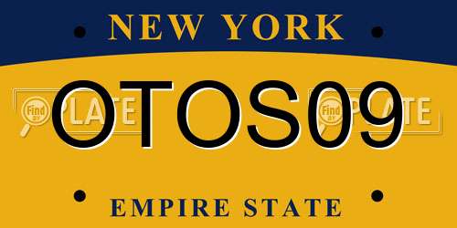 OTOS09 New York License Plate