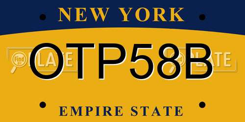 OTP58B New York License Plate