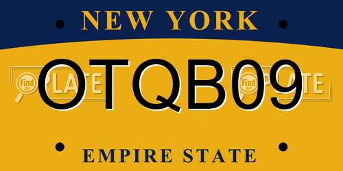 OTQB09 New York License Plate