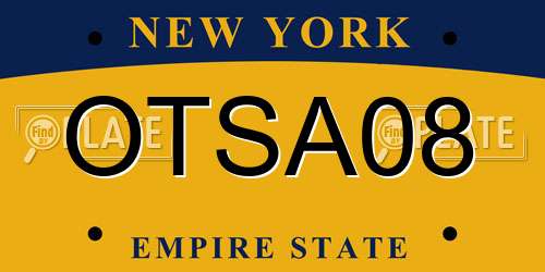 OTSA08 New York License Plate
