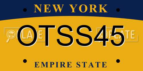 OTSS45 New York License Plate