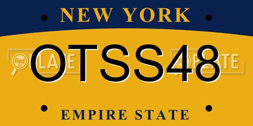 OTSS48 New York License Plate