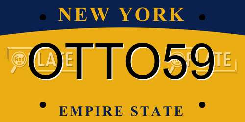 OTTO59 New York License Plate