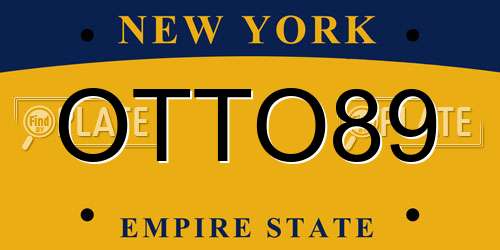 OTTO89 New York License Plate