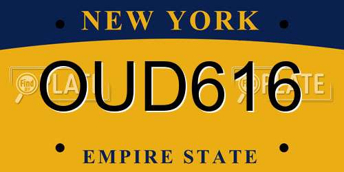 OUD616 New York License Plate