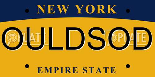 OULDSOD New York License Plate