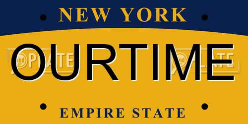 OURTIME New York License Plate