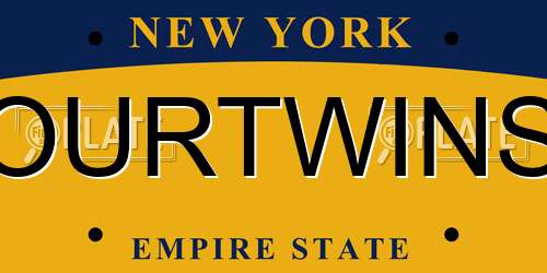 OURTWINS New York License Plate
