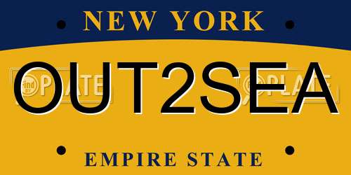 OUT2SEA New York License Plate