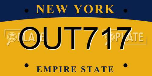 OUT717 New York License Plate