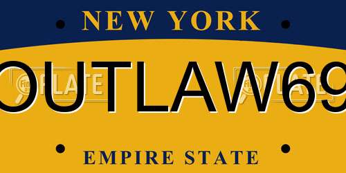 OUTLAW69 New York License Plate
