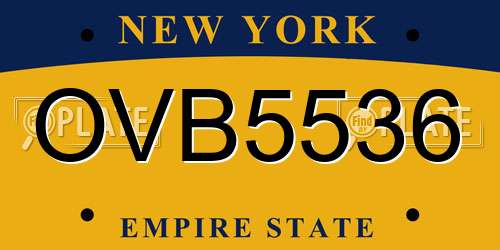 OVB5536 New York License Plate