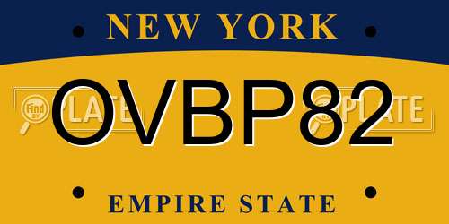 OVBP82 New York License Plate