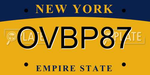 OVBP87 New York License Plate