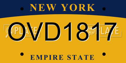OVD1817 New York License Plate