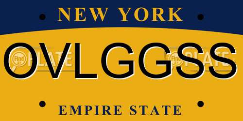 OVLGGSS New York License Plate