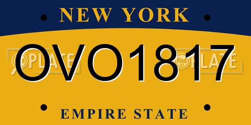 OVO1817 New York License Plate