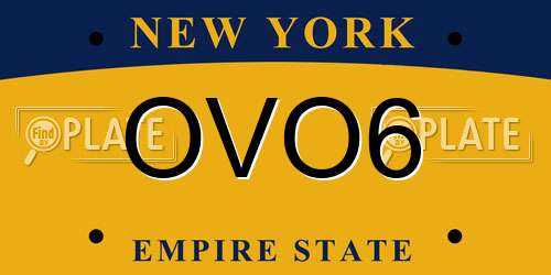 OVO6 New York License Plate