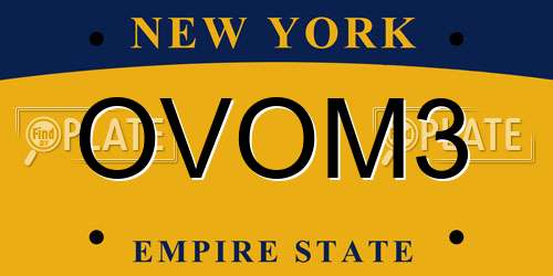 OVOM3 New York License Plate