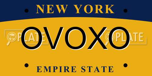 OVOXO New York License Plate