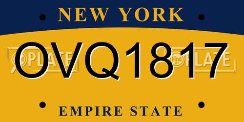 OVQ1817 New York License Plate