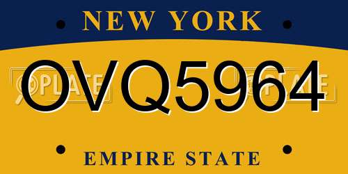 OVQ5964 New York License Plate